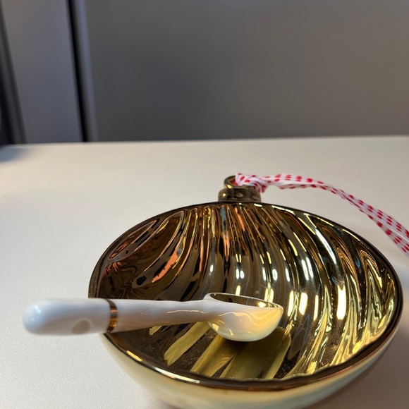 Pampa Bay Get Gifty Christmas Tree Ornament Shaped Serving Bowl with spoon, gold - Picture 5 of 5